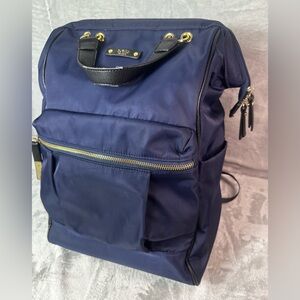 Tutilo‎ New York Navy Nylon Tech Tote Backpack Padded Pocket Structured Opening